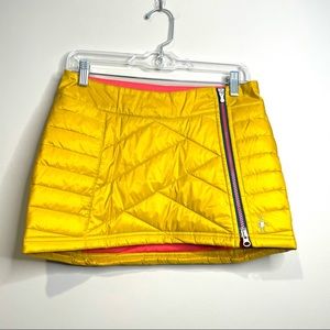 SMARTWOOL mustard Yellow Quilted Puffer Skirt Double Zipper Corbet 120 Logo XS